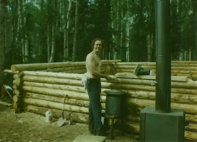 My handsome husband shaving out of a gold pan. This photo is dear to me because Sam looks so happy, but tragically, this was taken shortly before his horrific accident! (Details are in my book!)