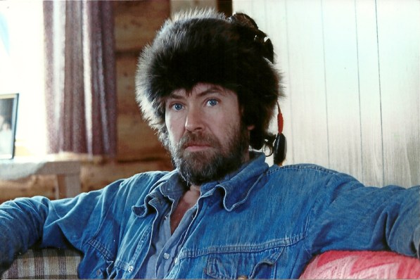 Sam sporting the beaver fur hat I made for him. He trapped the beaver during the winter.