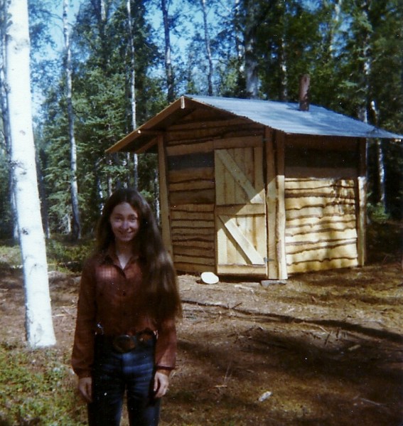 Yippee! I'm moving up in the world! From wash pan to sauna for my bathing needs! Sam built this wood heated sauna our second summer on the island. Nothing better to warm a body to the bones and clean out the pores! 
